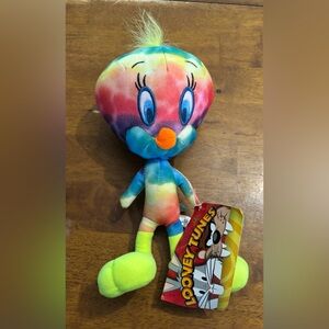 Toy Factory 9” Looney Tunes Tweety Bird Rainbow Tie Dye Plush